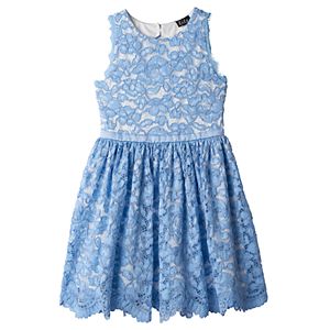 Girls 7-16 Lilt Blue Lace Overlay Dress