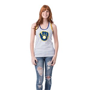 Women's Milwaukee Brewers Pin Stripe Tank Top