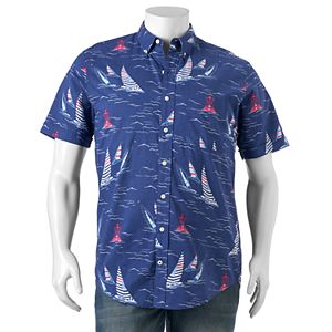 Big & Tall IZOD Classic-Fit Sailboat Chambray Button-Down Shirt