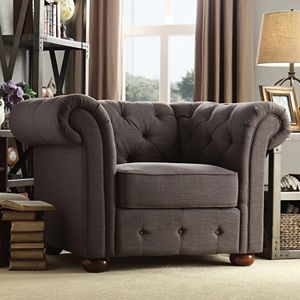 HomeVance Vanderbilt Chesterfield Button Tufted Arm Chair