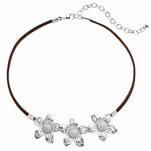 Apt. 9® Triple Flower Faux Suede Choker Necklace