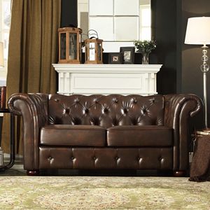 HomeVance Vanderbilt Chesterfield Button Tufted Loveseat