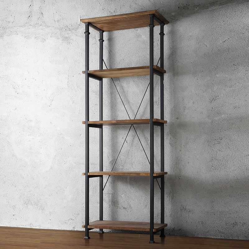 HomeVance Derry Narrow 4-Shelf Bookcase, Natural