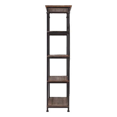 HomeVance Derry Wide 4-Shelf Bookcase