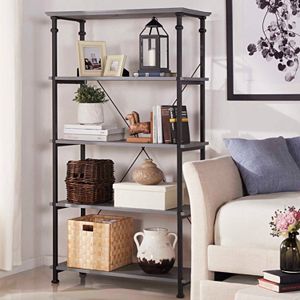 HomeVance Derry Wide 4-Shelf Bookcase