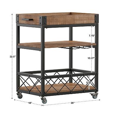 HomeVance Derry Bar Cart