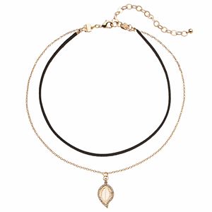 Apt. 9® Double Strand Leaf Charm Choker Necklace