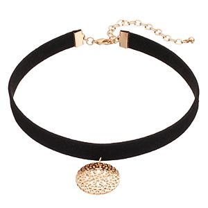 Apt. 9® Openwork Disc Faux Suede Choker Necklace