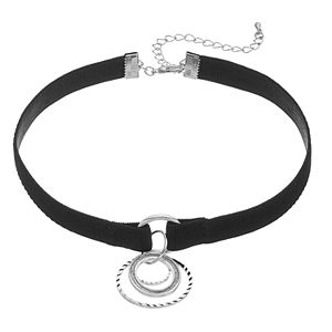 Apt. 9® Glittery Circle Faux Suede Choker Necklace
