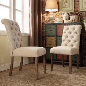 HomeVance Maplehurst Button Tufted Side Chair 2-piece Set