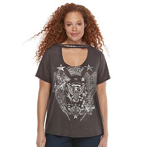 Plus Size Rock & Republic® Cut-Out Trim Tee