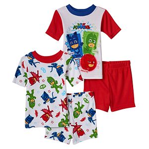 Toddler Boy PJ Masks 4-pc. Glow-in-the-Dark Owlette, Gekko & Catboy Pajama Set