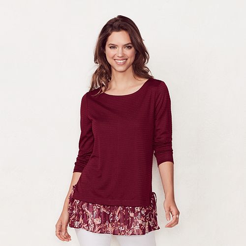 Women's LC Lauren Conrad Mock-Layer Pleated Tunic