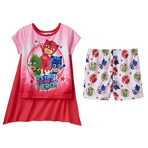 Toddler Girl PJ Masks Catboy, Gekko & Owlette 3-pc. Cape Pajama Set