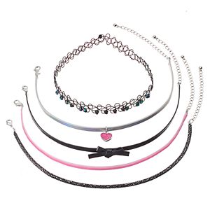 Girls 4-16 5-pk. Heart Choker Necklace Set
