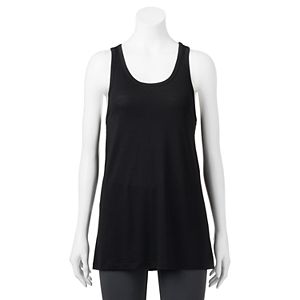 Juniors' SO® Mesh Back Racerback Tunic Tank