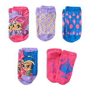 Girls 4-16 Shimmer & Shine 5-pk. No-Show Socks