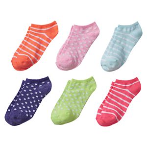 Girls 4-16 Flecked 6-pk. No-Show Socks