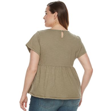 Plus Size Sonoma Goods For Life® Embroidered Peplum Tee