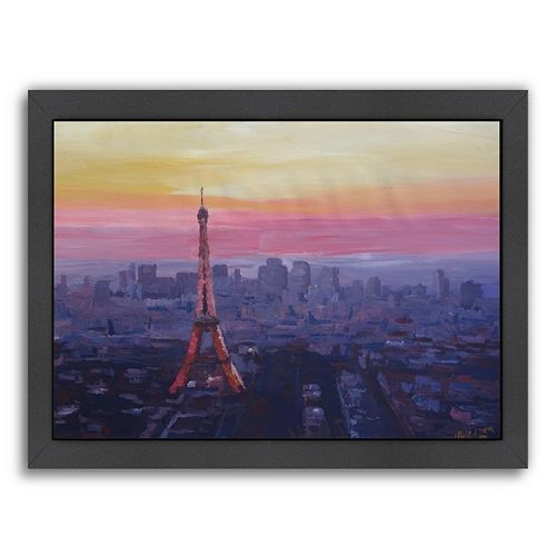Americanflat ”Paris Eiffel At Dusk” Framed Wall Art