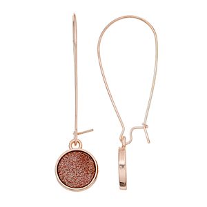 Apt. 9® Glittery Red Disc Nickel Free Drop Earrings