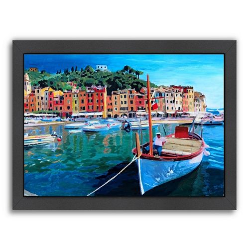 Americanflat ''Portofino Tranquility Italy'' Framed Wall Art