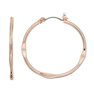 Apt. 9® Flattened Edge Nickel Free Hoop Earrings