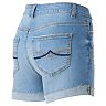 Juniors' Mudd® FLX Stretch High-Rise 4-Button Midi Jean Shorts