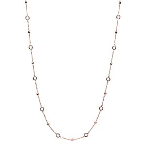 Apt. 9® Hammered Bead & Round Stone Long Station Necklace