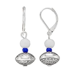 Dana Buchman Geometric Textured Bead Nickel Free Drop Earrings