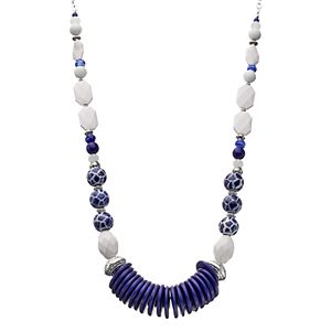 Dana Buchman White & Blue Beaded Necklace