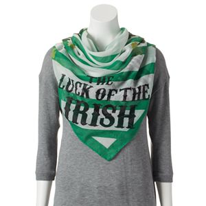 'Luck of the Irish'' Shamrock & Stripes Square Scarf