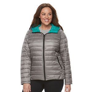 Plus Size Halitech Hooded Packable Puffer Jacket