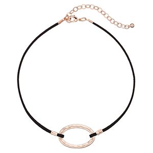 Apt. 9® Hammered Oval Faux Suede Choker Necklace