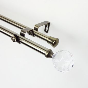 Rod Desyne Faceted Adjustable Double Curtain Rod
