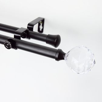 Rod Desyne Faceted Adjustable Double Curtain Rod