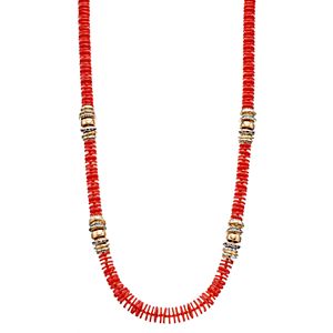 Dana Buchman Two Tone Beaded Disc Long Necklace
