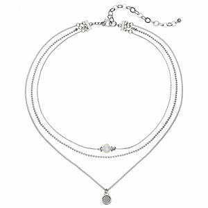 Apt. 9® Bead & Glittery Disc Layered Choker Necklace