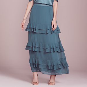 LC Lauren Conrad Dress Up Shop Collection Tiered Ruffle Maxi Skirt - Women's