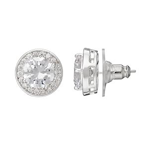 Dana Buchman Cubic Zirconia Halo Nickel Free Stud Earrings