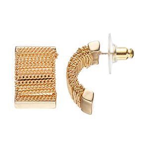 Dana Buchman Chain Half Hoop Earrings