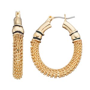 Dana Buchman Chain Oval Hoop Earrings