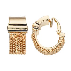 Dana Buchman Chain Clip On Hoop Earrings