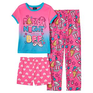 Girls 4-16 Jelli Fish Graphic Tee, Pants & Shorts Pajama Set