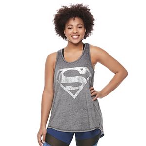 Juniors' Plus Size Her Universe Superman Graphic Split-Back Tank by DC Comics