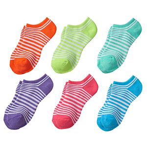 Girls 4-16 SO® 6-pk. Striped No-Show Socks