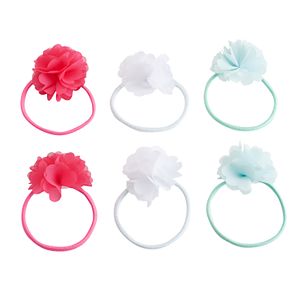 Girls 4-16 6-pk. Chiffon Flower Hair Pony Set
