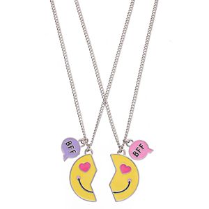 Girls 5-16 Emoji BFF Best Friends Necklace Set