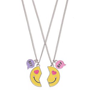 Girls 5-16 Emoji BFF Best Friends Necklace Set