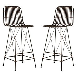 Safavieh Wicker Bar Stool 2-piece Set